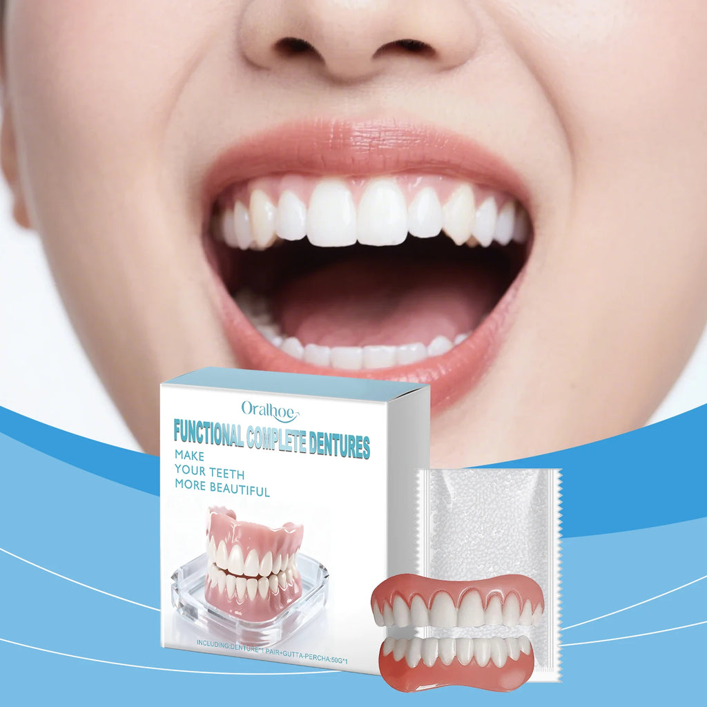 False Teeth Beauty Kits Temporary Orthodontic Upper Lower Dentures Oral Care Whitening Dentures Simulation Braces Comfortable