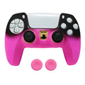 Controller Skin Shell for PS5 Controller Silicone Cover Case with Rubber Thumb Grip Gaps Touch Pad Sticker For PS5 Fit In Dock