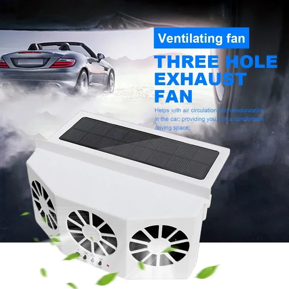 Car Exhaust Fan USB Rechargeable/solar Air Circulation Cooling and Heat Dissipation High Wind Power 2/3 Head Ventilation Fan