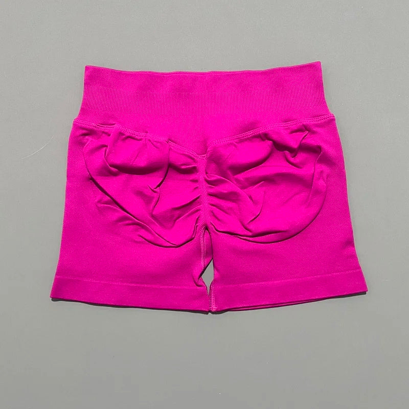 HISTELLO Sports Shorts 4.5" Women Yoga Shorts Seamless Low Waist Scrunch Bum Gym Leggings Workout Stretch Fitness Sports Shorts