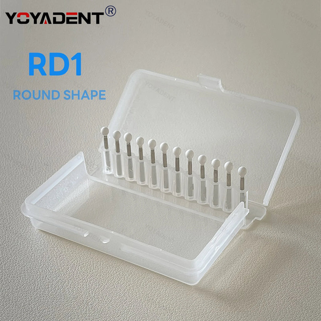 Dental Polishing Stone Kit White FG Burs Cone/Flame/Round Teeth Whitening Polishing Tools 12pcs/Box CN1 RD1 FL2 Dental Products