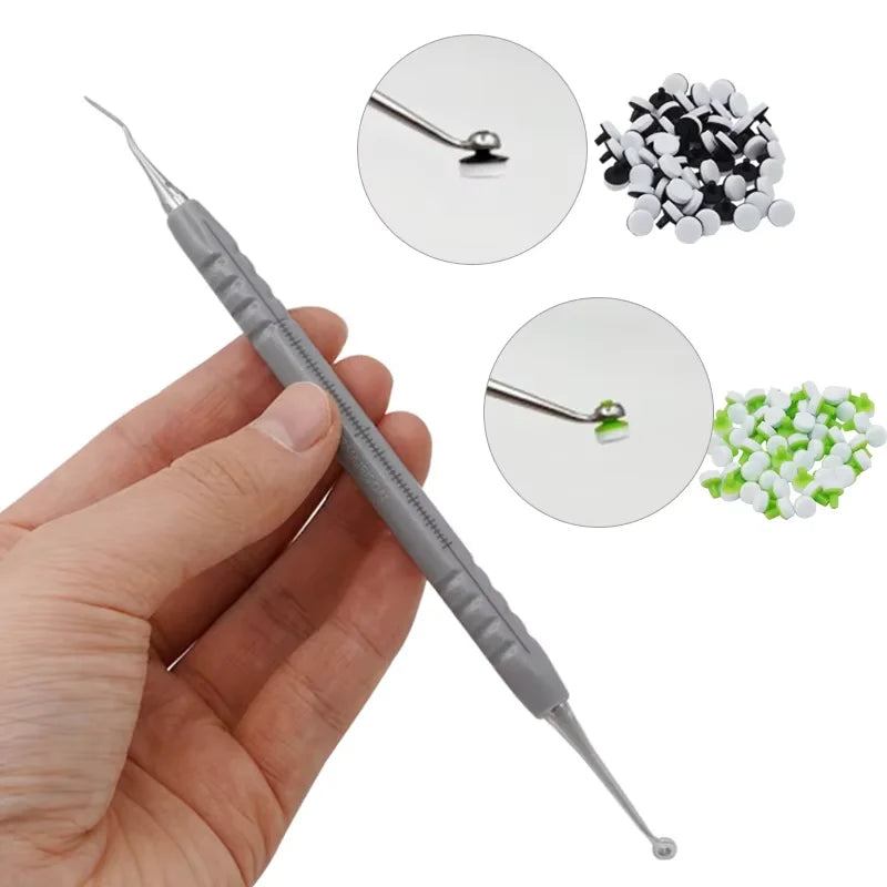 Dental Composite Kit with Foam Pad Molding Tools Handle Spatula for Light Cure Resin Teeth Whitening And Filling Materials