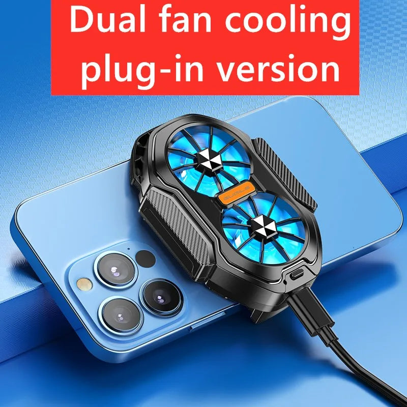 New Dual Fan 600mah Rechargeable Mobile Phone Radiator Large Air Volume Back Clamped Mobile Phone Cooling Fan for IPhone Samsung