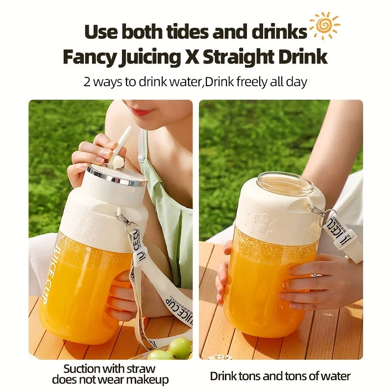 1200ml Electric Fruit Juicer 14 Blade Portable Home USB Rechargeable Sports Bottle Juicing Cup Mixer for Shakes and Smoothies