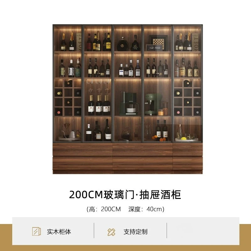 Home Living room glass display cabinets light luxury dining room storage locker wine cabinet modern pantry showcase furniture