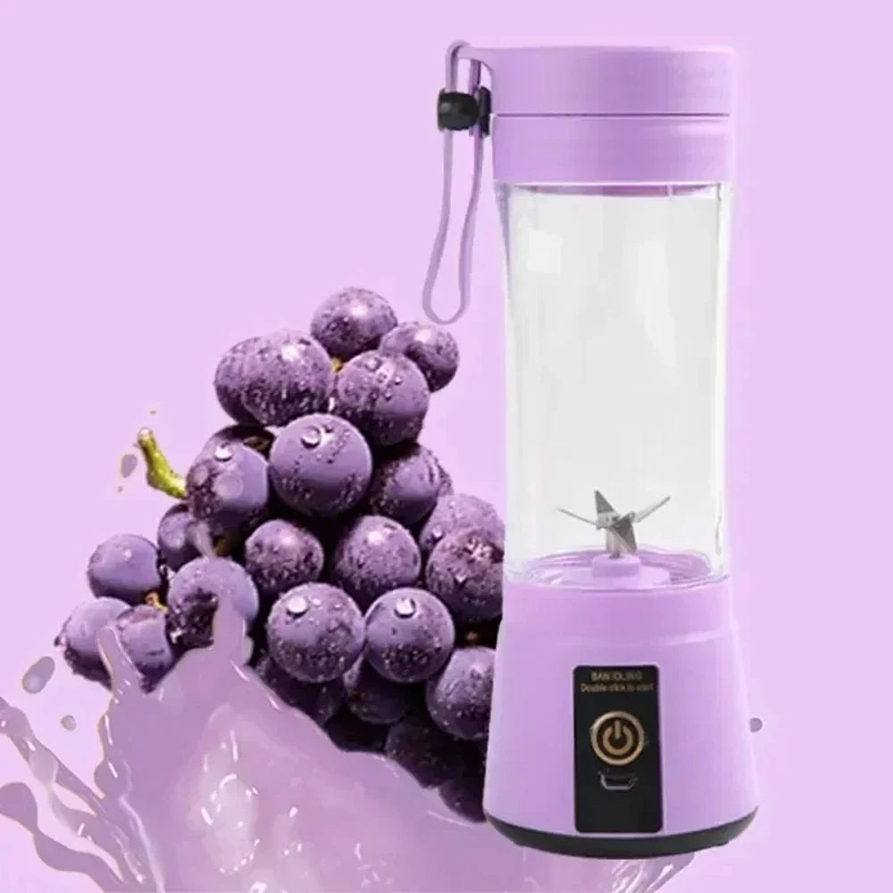 Portable USB Charging Electric Juice Extractor Cup Automatic Mini Juicer with 6 Leaf Blade Head Rechargeable Fruit Blender Cup f