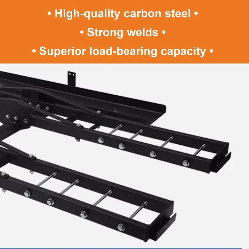 【2026】New Heavy Steel Motorcycle Carrier Hitch Mount Ramp Receiver Bike Carrier For 2 E-bikes Scooter Dirt Bike Trailer Hauler