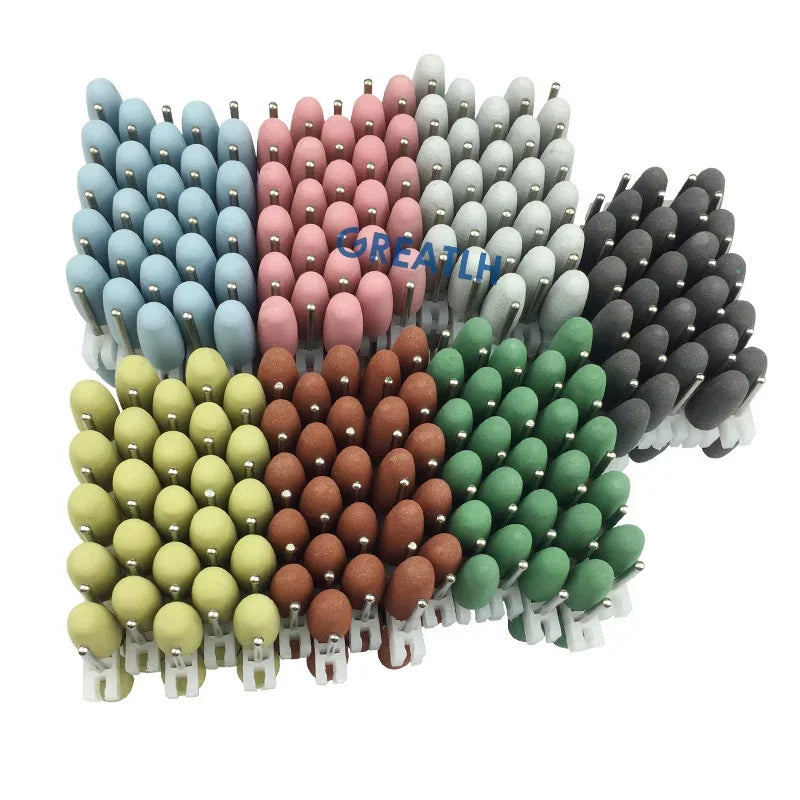 50pcs/bag Dental Polisher Accessories Kit 2.35mm Silicone Rubber Polishers Burs Teeth Whitening Dental Supplies 12Types Optional