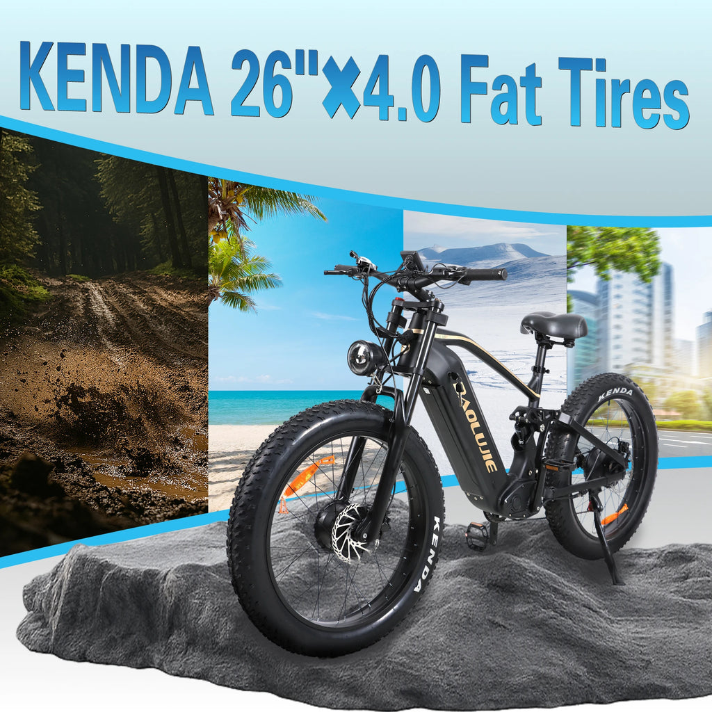 BAOLUJIE 1200W/5000W Ebike Mountain Ebike Fat Tire 48V/52V Battery Electric Bicycle Max 38MPH Electric Bike for Adults Off-road