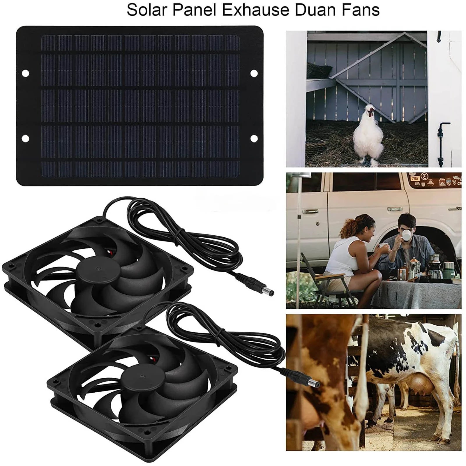 Solar Exhaust Fan  Mini Ventilator Solar Panel Powered Fan Air Extractor for Dog Chicken House RV Greenhouse Fan