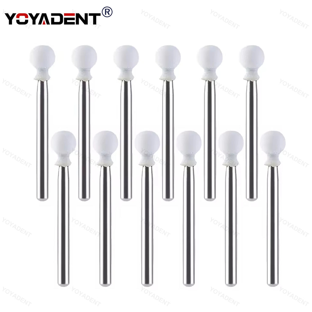 Dental Polishing Stone Kit White FG Burs Cone/Flame/Round Teeth Whitening Polishing Tools 12pcs/Box CN1 RD1 FL2 Dental Products