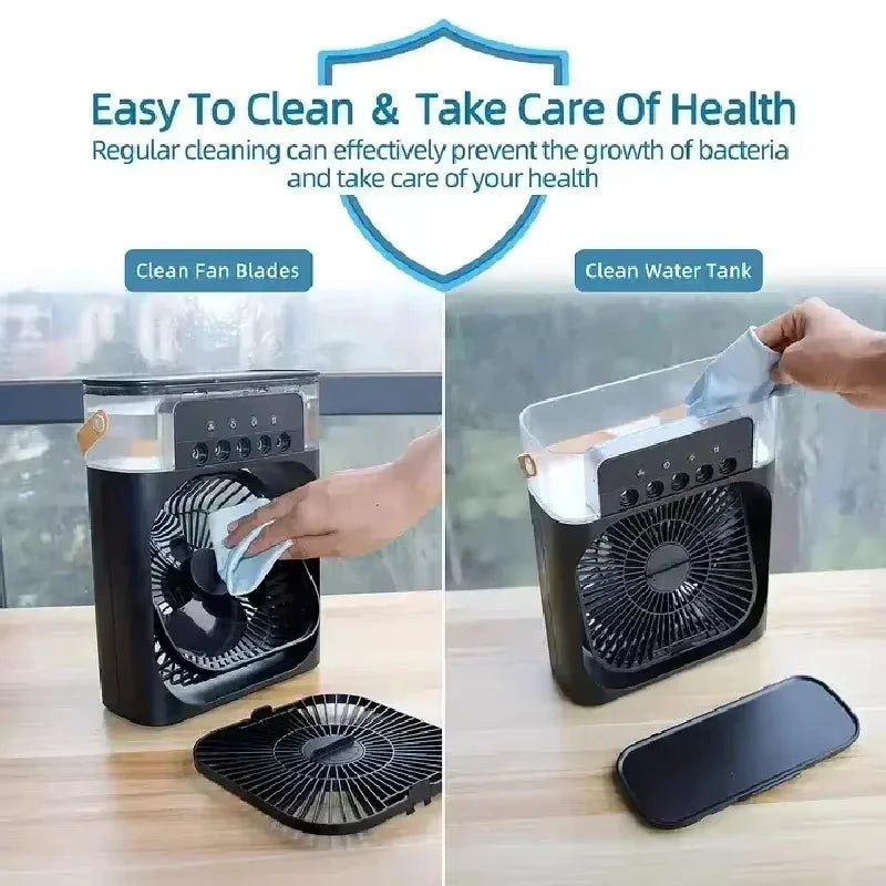 Home Portable Fan Air Conditioner: 3-in-1 Design with Humidifier USB Electric LED Night Light Household Small Air Cooler 2026