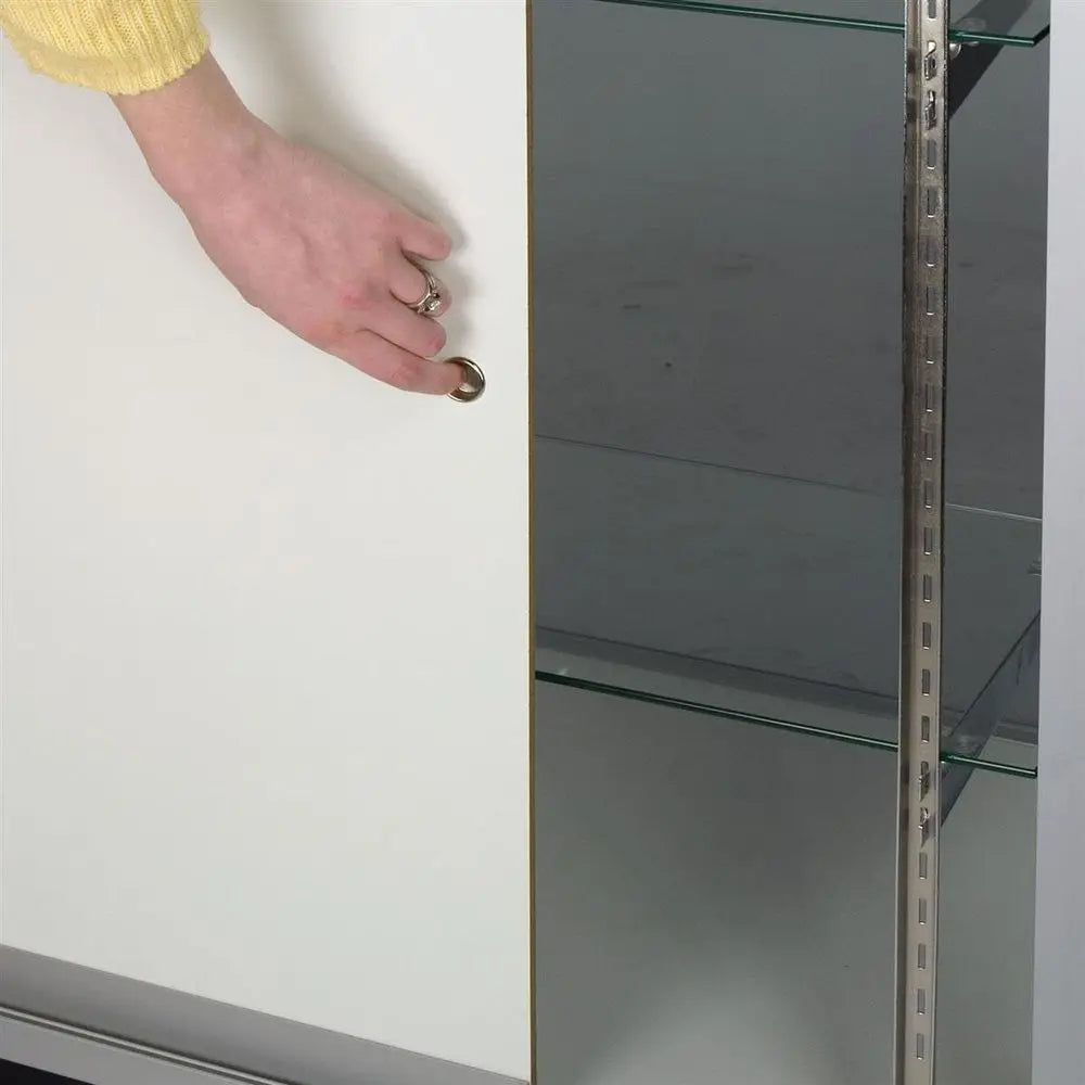 60 Tall Glass Showcase with Lockable Sliding Door