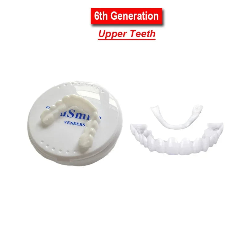 5Pcs Upper Lower Fake Tooth Veneers Temporary Denture Brace Snap False Teeth Whitening Restoration Repair Filling Materials Kits