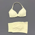 HISTELLO Gym Set 2 Piece Women Strappy Yoga Bra Top Workout Scrunch Shorts Sports Suit Fitness Clothes Seamless Yoga Set