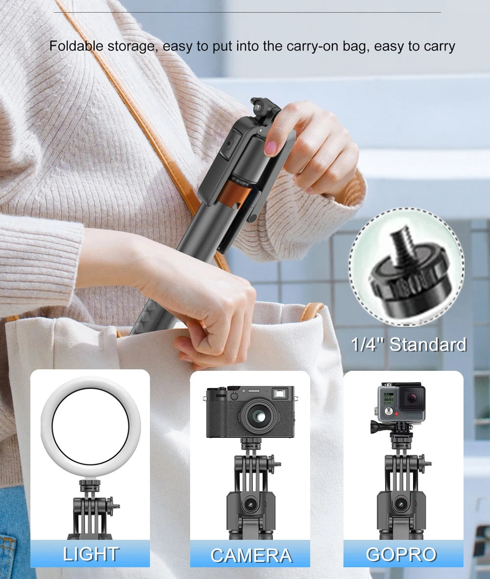 180cm/70.9in Tall 360°Rotation Gimbals Stabilizer Bluetooth Selfie Stick Face Track Phone Holder Tripod for Mobile Camera GoPro