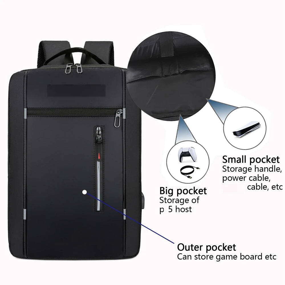 Multifunctional Storage Bag Game Console Backpack For PlayStation 5 Console Travel Carrying Case with USB Port for PS5 Accessory