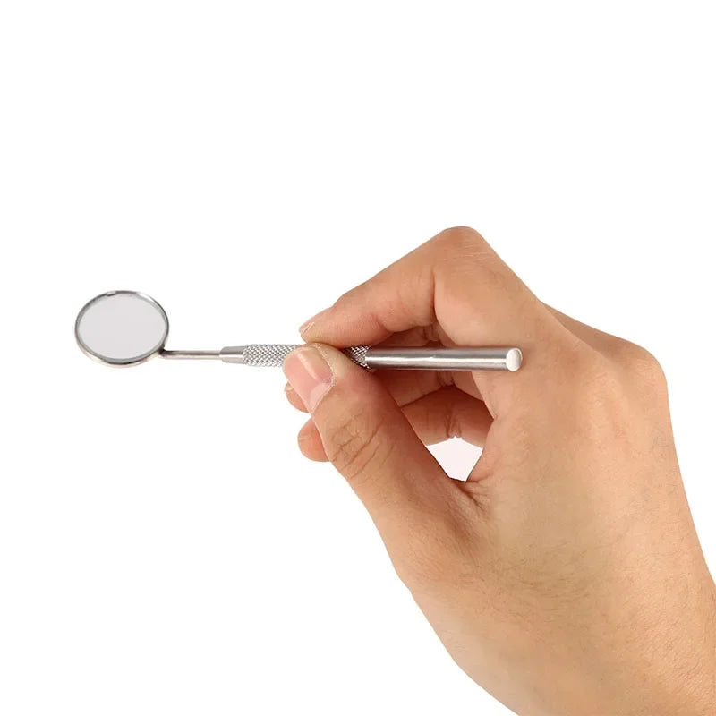 10 Set Dental Mouth Mirrors Checking Mirrors Stainless Steel Teeth Whitening Clean Oral Supplies Tools Dental Odontología