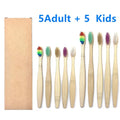 10PCS Natural Bamboo Toothbrush Set Soft Bristle Charcoal Teeth Whitening Bamboo Toothbrushes Soft Dental Oral Care  Adult/Kids