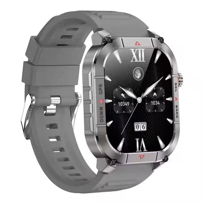 New HK84 Men Smart Watch AMOLED Outdoor GPS Sports Positioning Compass Fitness Tracker BT Calling Health Monitoring Smartwatch