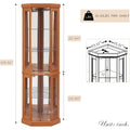 70 Tall Illuminated Glass Display Case with Tempered Glass Doors, Adjustable Shelves, Included Bulb, Ideal for Wine Bar or Livin