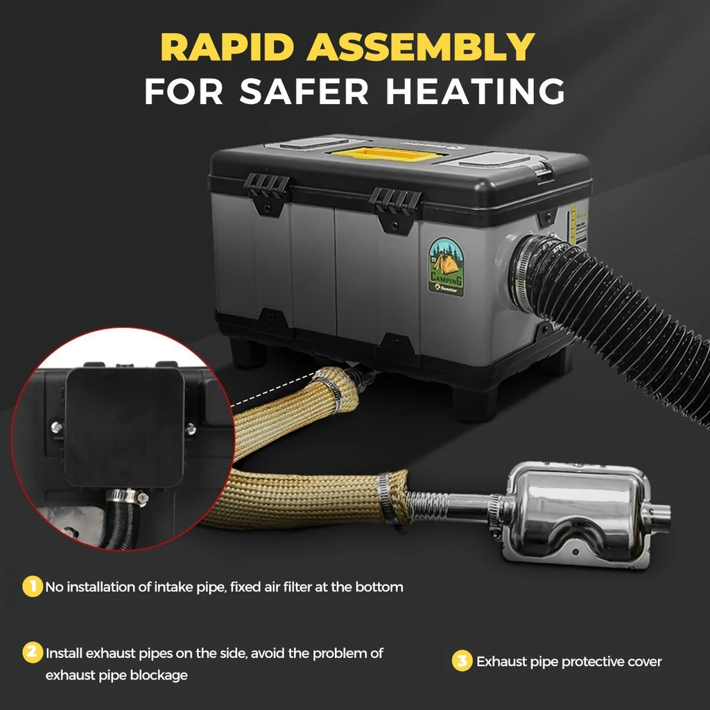 8KW Parking Heater 12V/24V/110-240V Toolbox TB10 Diesel Air Heater LCD & Bluetooth With Altitude Mode For Cars RV Camper tent