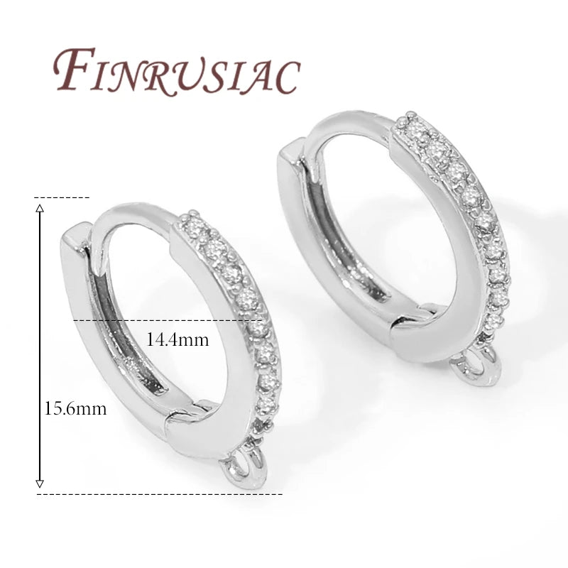 Rhodium-plated Ear Wires,Round Earring Hooks,Earring Fixtures,DIY Women's Earring Jewelry Making Supplies