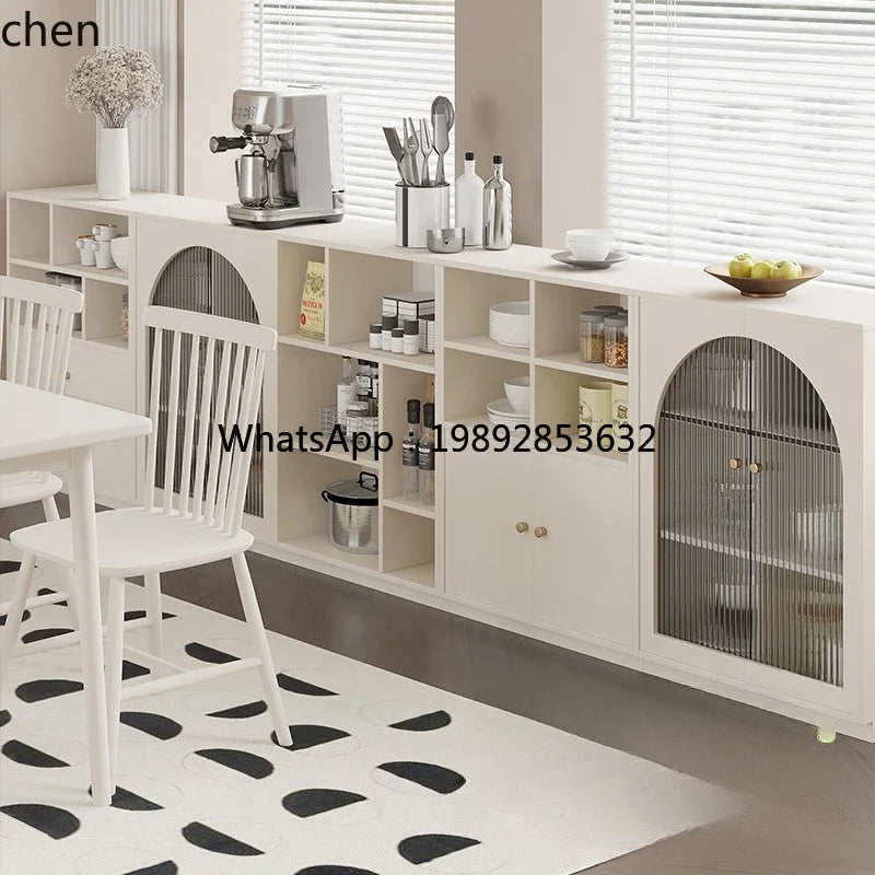 i7   Cream Wind Combination Meal Side Locker Kitchen Storage Tea Coffee Side Cabinet