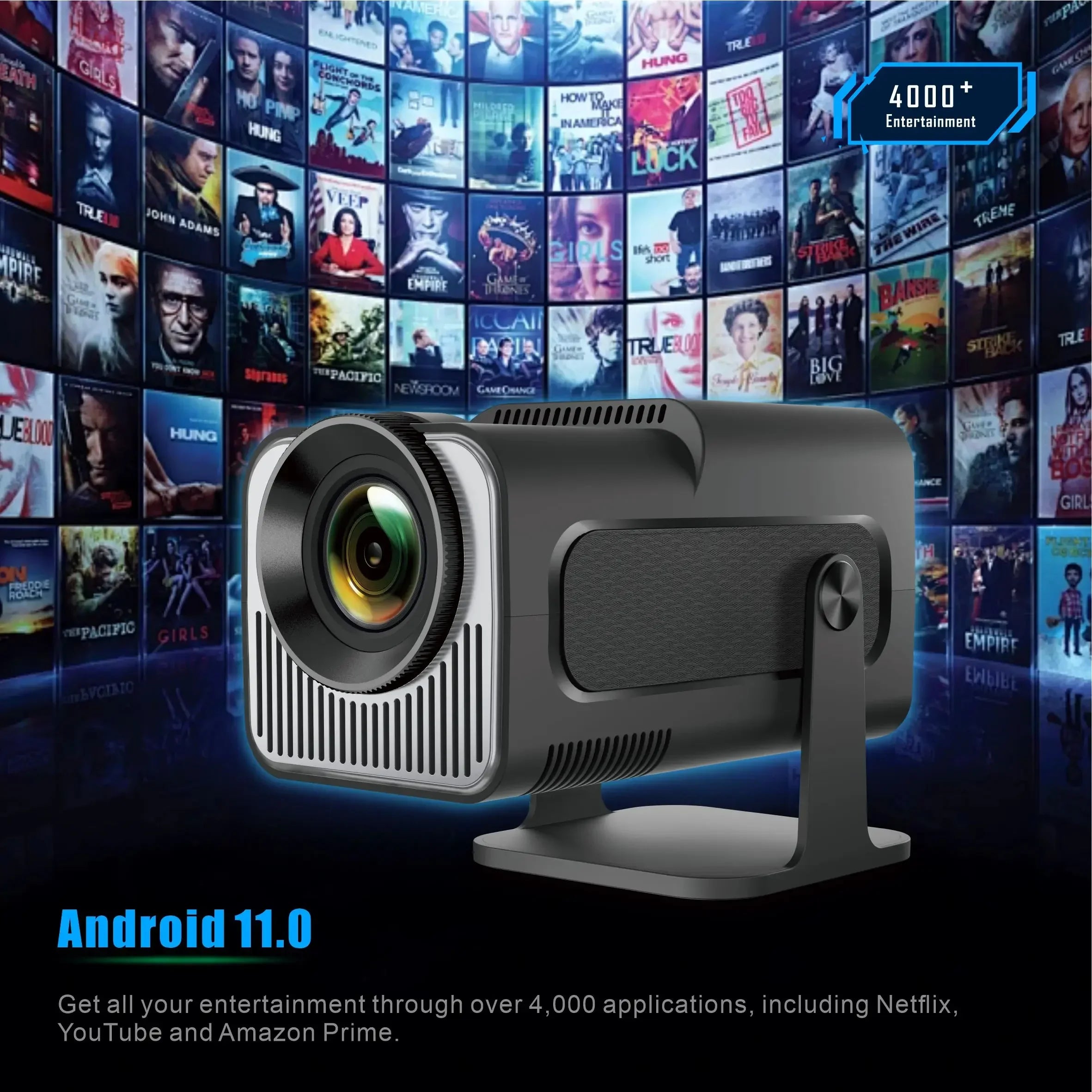 New Arrival HY320 MINI HY300 Pro Full Hd Auto Projector Portable Home Theate Projecteur Smart Android WiFi Mini Projector 4k