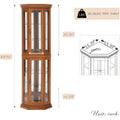 Curio Cabinet with Light Bulb, Tempered Glass Do, loor Standing Glass Display Cage with 6 Tempered Glass Shelves, Wine Cabinet S