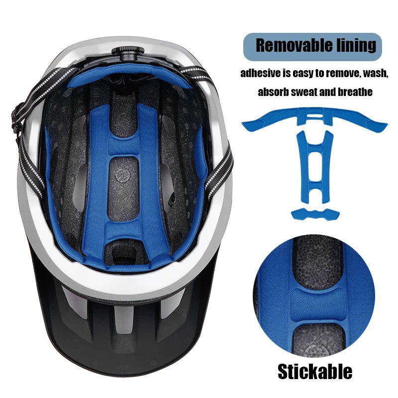 2pcs Bike Riding Helmet Glasses Suit Electric Vehicle Road Mountain Bicycle Helmet Cycling PC Lightweight Breathe Safety Helmet