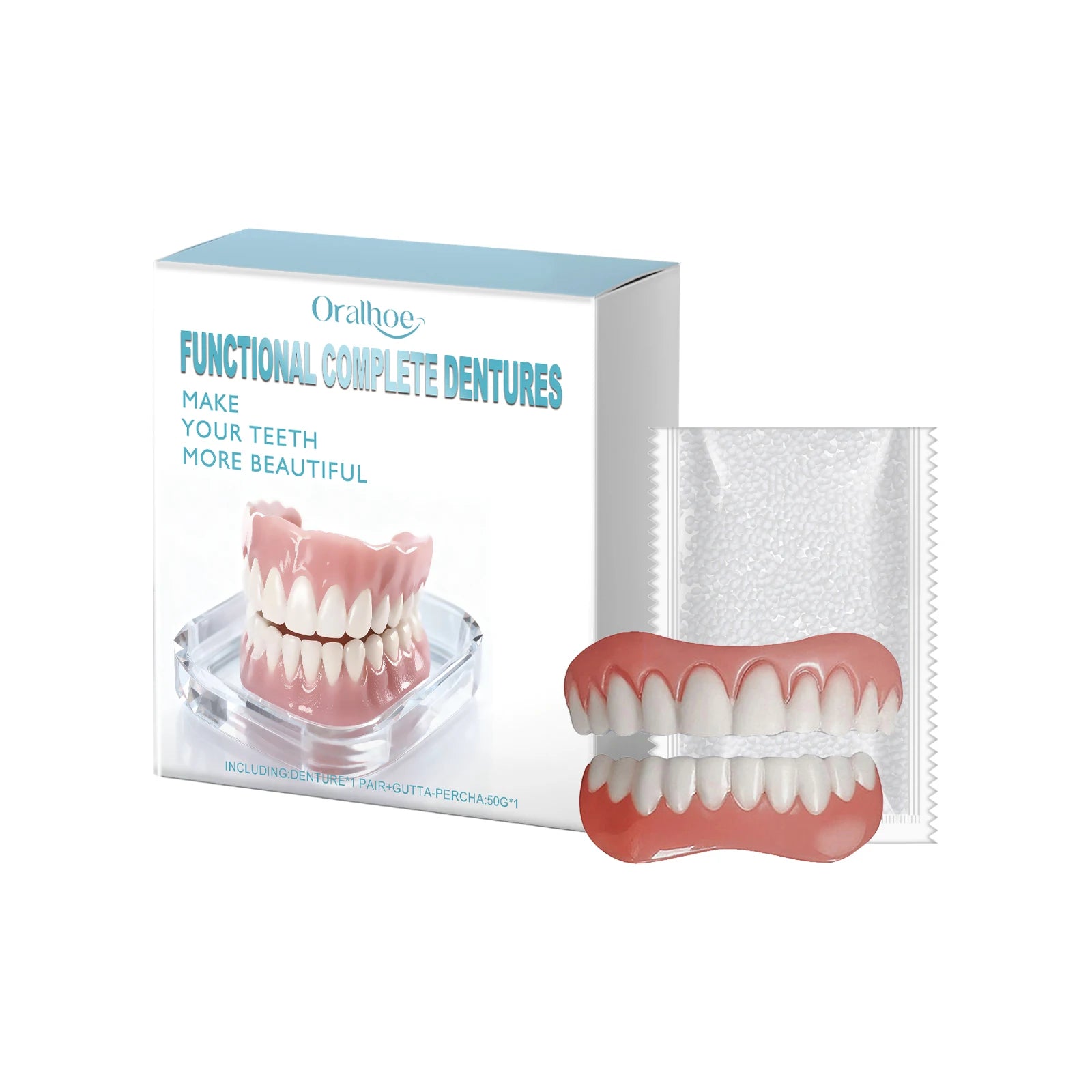 False Teeth Beauty Kits Temporary Orthodontic Upper Lower Dentures Oral Care Whitening Dentures Simulation Braces Comfortable