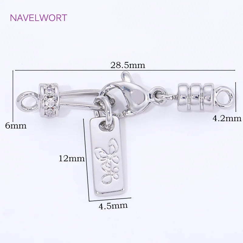 18K Gold Plated Brass Jewelry Clasps For Bracelets Making,With Zircon Connector Clasp,Locks For Jewelry,DIY Necklace Accessories
