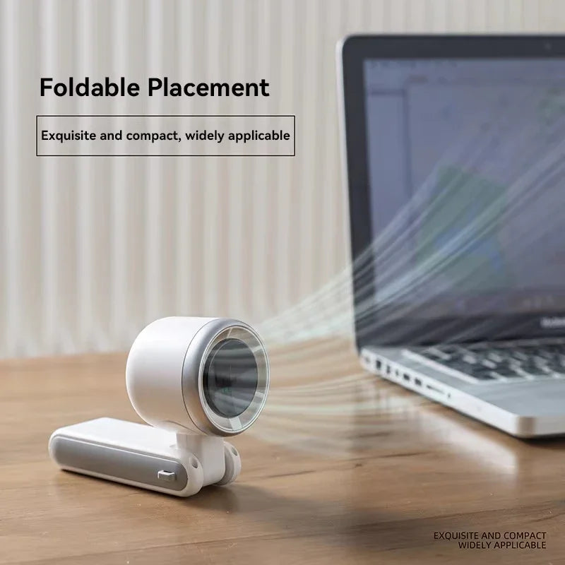 2025 New Hanging Neck Outdoor 180 Degree Folding Desktop Mini Fan Hand-held Folding High-speed Powerful Turbo Fan Outdoor Use