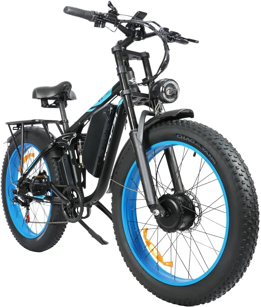 BAOLUJIE 1200W/5000W Ebike Mountain Ebike Fat Tire 48V/52V Battery Electric Bicycle Max 38MPH Electric Bike for Adults Off-road