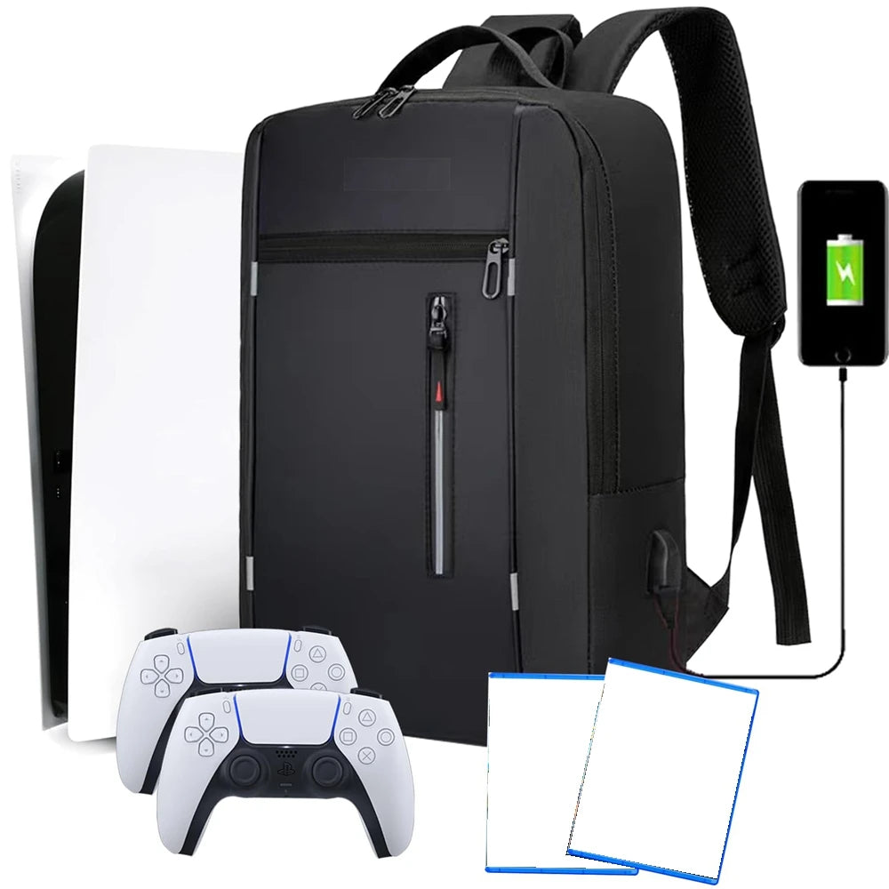 Multifunctional Storage Bag Game Console Backpack For PlayStation 5 Console Travel Carrying Case with USB Port for PS5 Accessory