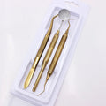 3pcs/pack Stainless Steel Dental Tools Kit Dentistry Lab Mouth Mirror Dentists Pick Tool Teeth Scaler for Teeth Whitening Kit