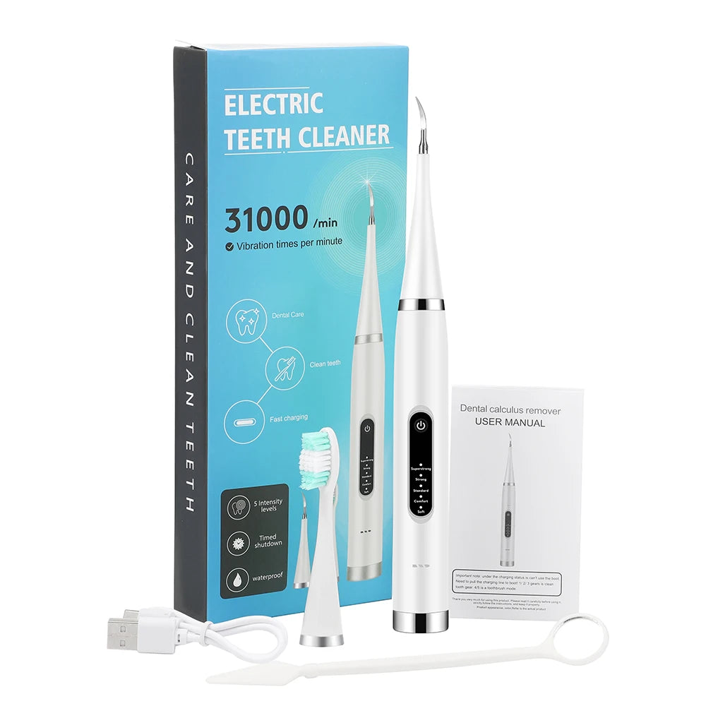 Portable Electric Sonic Dental Scaler Tooth Cleaner Calculus Stains Tartar Remover Dentist Teeth Whitening Oral Care Kit Tools