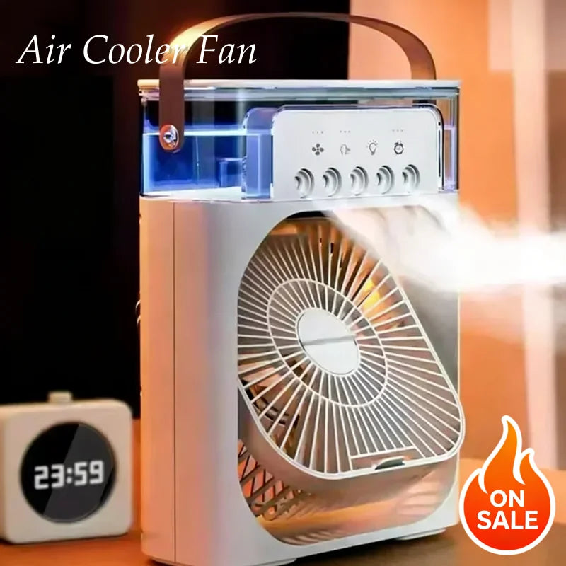 Home Portable Fan Air Conditioner: 3-in-1 Design with Humidifier USB Electric LED Night Light Household Small Air Cooler 2026