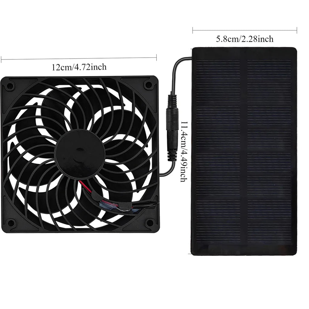 2026 New Solar Exhaust Fan Mini Ventilator Solar Panel Powered Fan Air Extractor for Dog Chicken House RV Greenhouse Fan