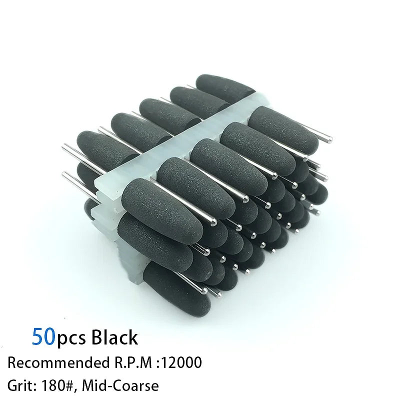 50pcs/bag Dental Polisher Accessories Kit 2.35mm Silicone Rubber Polishers Burs Teeth Whitening Dental Supplies 12Types Optional