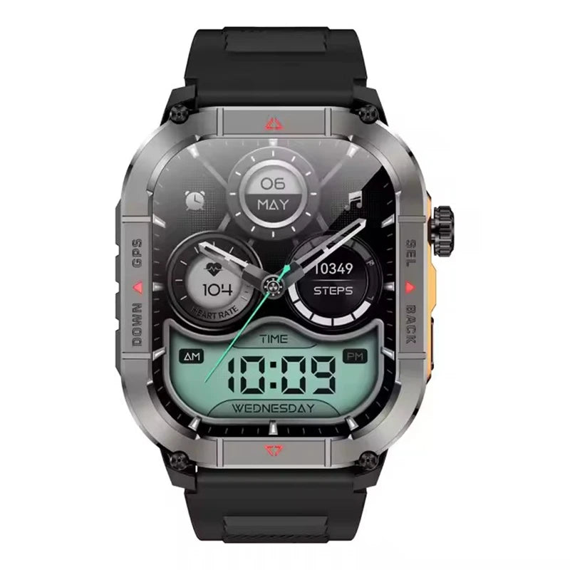 New HK84 Men Smart Watch AMOLED Outdoor GPS Sports Positioning Compass Fitness Tracker BT Calling Health Monitoring Smartwatch