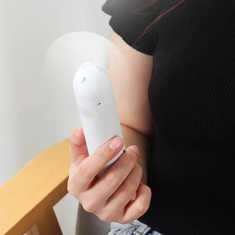 Portable 2in1 Mini Fan Humidifier USB Rechargeable Handheld Fan Water Spray Mist Face Steamer Air Purifier Home Essential