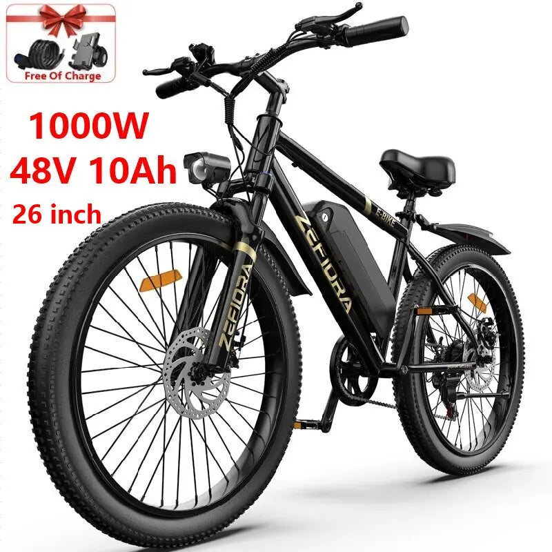 All Terrain Off-road Electric Bike 1000w 14 26 Inch 30-50mph 30-60miles 48v 10a 15a 17.5a Aluminum Alloy,factory Original E Bike
