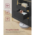 Black Modern Storage Sideboard with Adjustable Shelves for Kitchen and Living Room