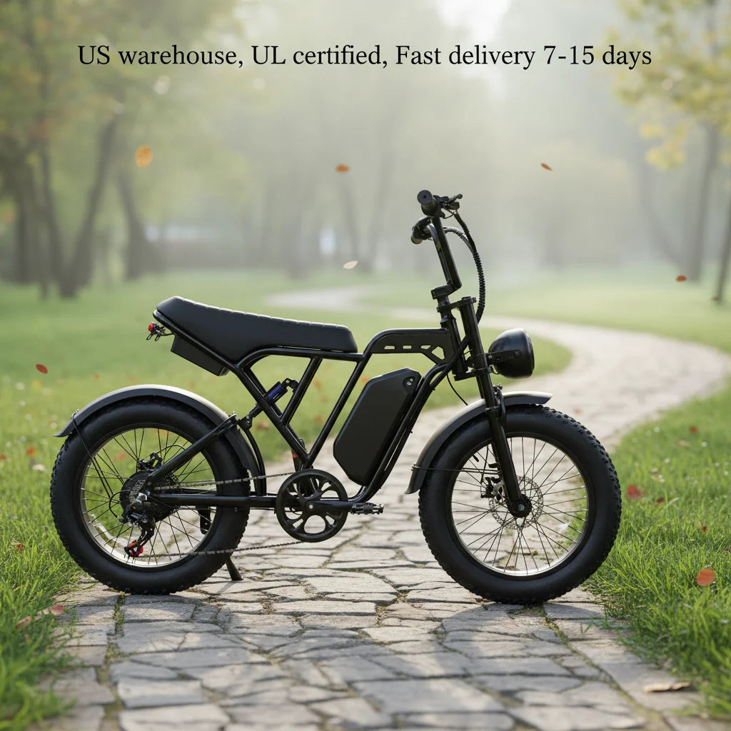 Electric Fat Bike 750W48V 15AH 20 Inch Disc Brake US Warehouse Outside Sport Steel Frame Long Range OEM Dropshipping E Bike
