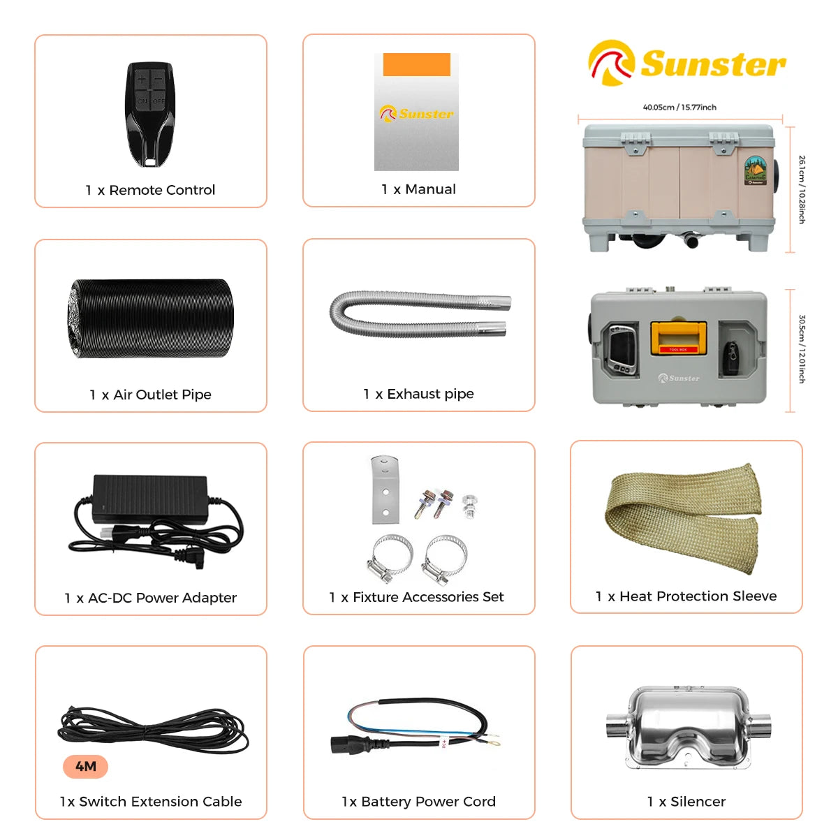 TB10 8KW Diesel Air Heater 12V/220V Diesel Parking Heater With Auto Thermostat&Ventilation Mode For Houses Tent Garage Camping