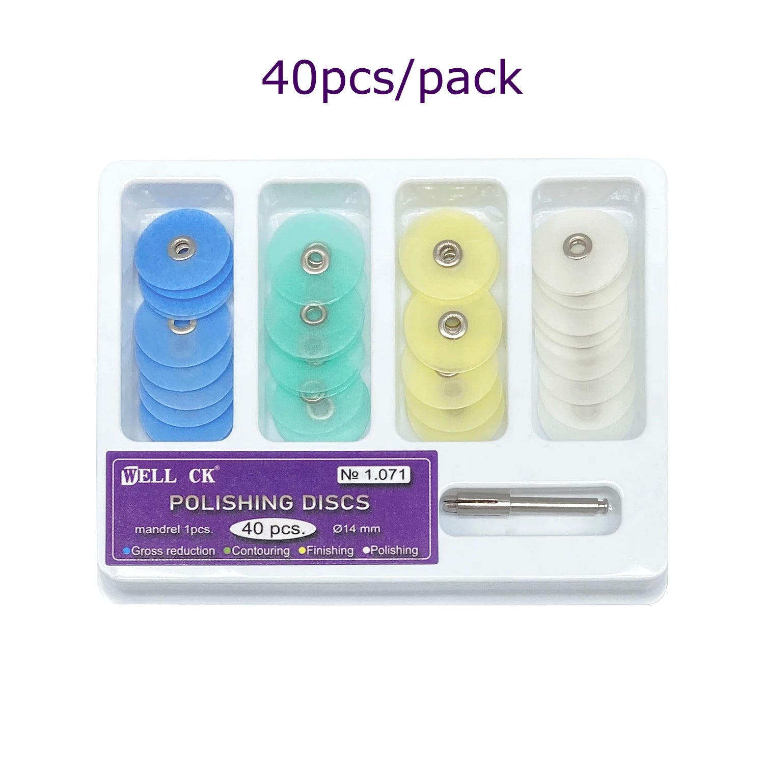 WELL CK 40/80Pcs Dental Polishing Discs Gross Reduction Contouring Mandrel Stripes Set Dental Materials Teeth Whitening