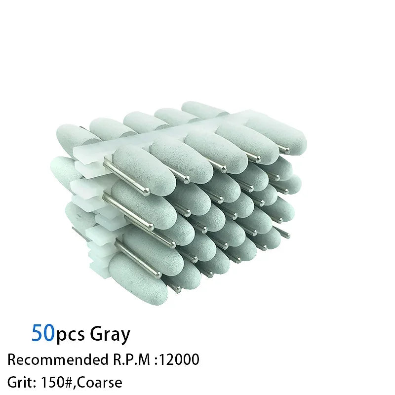50pcs/bag Dental Polisher Accessories Kit 2.35mm Silicone Rubber Polishers Burs Teeth Whitening Dental Supplies 12Types Optional