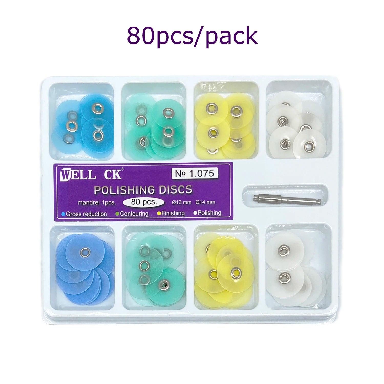 WELL CK 40/80Pcs Dental Polishing Discs Gross Reduction Contouring Mandrel Stripes Set Dental Materials Teeth Whitening
